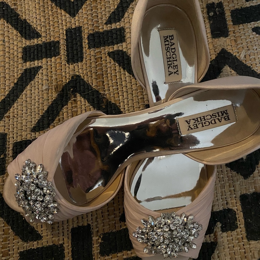 Badgley Mischka Nakita Embellished Satin Pump